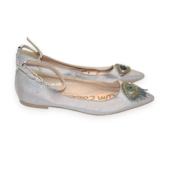 Sam Edelman Silver Halloween Party Cosplay Flirty Driving Ballet Loafers Flats 9 - Picture 6 of 12